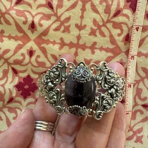 Elegant Silver and Purple Women's Bracelet